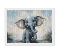 ERSTSNCK Cute Elephant Play Bubbles Diamond Painting Kits for Adults 12"x16" 5D Diamond Art Kits for Beginners DIY Full Drill Round Diamonds Gem Art Crafts Painting for Home Wall Decor
