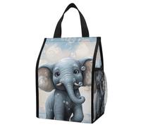 ERSTSNCK Cute Elephant Play Bubbles Insulated Lunch Bag Leakproof Insulated Cooler Bags Reusable Cooler Tote Foldable Lunchbox for Adult Women Men for Work Travel Picnic