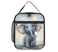 ERSTSNCK Cute Elephant Play Bubbles Lunch Bag for Adults Reusable Insulated Lunchbox Leakproof Small Lunch Box Tote for Men & Women Portable Food Cooler Bag for Work, Office, Picnics