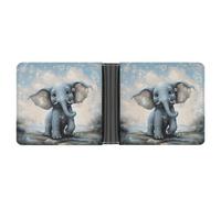 ERSTSNCK Cute Elephant Play Bubbles Wallet for Men Bifold Rfid Blocking Slim Money Clip Front Pocket Wallet Card Holder