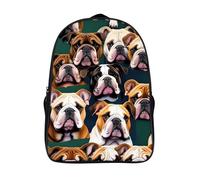 ERSTSNCK Cute English Bulldog Laptop Backpack for Travel Work, 16In Cute Bookbag, Computer Backpack, Casual Daypack