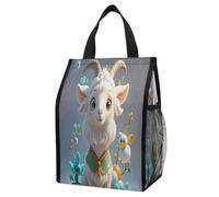 ERSTSNCK Cute Goat Insulated Lunch Bag Leakproof Insulated Cooler Bags Reusable Cooler Tote Foldable Lunchbox for Adult Women Men for Work Travel Picnic