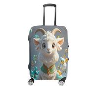 ERSTSNCK Cute Goat Luggage Suitcase Covers Elastic Washable Cute Luggage Protector Travel Suitcase Protective Cover For Adult (Fit 19-32 Inch Luggages) X-Large, white, S, Cute Goat