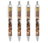 ERSTSNCK Cute Hedgehog Black Ballpoint Pens Fine Point (0.5mm) Black Ink Pen Retractable Ball Point Pens with Comfortable Full Grip for Journaling, And Office Writing Ideal 4 PCS