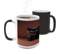 ERSTSNCK Cute Kitten Black And Orange Cat Color Changing Mug Heat Changing Coffee Mug Funny Magic Cup Heat Sensitive Travel Mugs Novelty Coffee Cups Personalized Customized Gift for Men Women 11 Oz