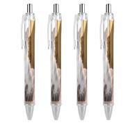 ERSTSNCK Cute Kitten Black Ballpoint Pens Fine Point (0.5mm) Black Ink Pen Retractable Ball Point Pens with Comfortable Full Grip for Journaling, And Office Writing Ideal 4 PCS