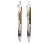 ERSTSNCK Cute Kitten Black Ballpoint Pens Fine Point (0.5mm) Black Ink Pen Retractable Ball Point Pens with Comfortable Full Grip for Journaling, And Office Writing Ideal 2 PCS