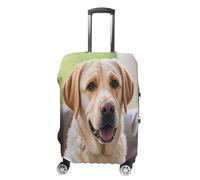 ERSTSNCK Cute Labrador Dog Luggage Suitcase Covers Elastic Washable Cute Luggage Protector Travel Suitcase Protective Cover For Adult (Fit 19-32 Inch Luggages) X-Large, white, L, Cute Labrador Dog