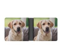 ERSTSNCK Cute Labrador Dog Wallet for Men Bifold Rfid Blocking Slim Money Clip Front Pocket Wallet Card Holder