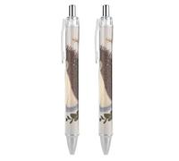 ERSTSNCK Cute Little Hedgehog Black Ballpoint Pens Fine Point (0.5mm) Black Ink Pen Retractable Ball Point Pens with Comfortable Full Grip for Journaling, And Office Writing Ideal 2 PCS