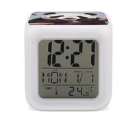 ERSTSNCK Cute Panda Night Light Alarm Clock LED Display Alarms for Bedroom Smart Digital Alarm Clock Wtih 7 Colorful Ambient Lights Sleep Timer for Heavy Sleepers Simple Operation