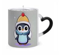 ERSTSNCK Cute Penguin Print Color Changing Mug Heat Changing Coffee Mugs Funny Magic Cup Heat Sensitive Travel Mug Novelty Coffee Cups Personalized Customized Gift Idea for Men & Women 11 Oz