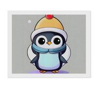 ERSTSNCK Cute Penguin Print Diamond Painting Kits for Adults 16"x20" 5D Diamond Art Kits for Beginners DIY Full Drill Round Diamonds Gem Art Crafts Painting for Home Wall Decor
