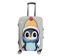 ERSTSNCK Cute Penguin Print Luggage Suitcase Covers Elastic Washable Cute Luggage Protector Travel Suitcase Protective Cover For Adult (Fit 19-32 Inch Luggages) X-Large, white, S, Cute Penguin Print