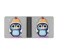 ERSTSNCK Cute Penguin Print Wallet for Men Bifold Rfid Blocking Slim Money Clip Front Pocket Wallet Card Holder