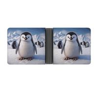 ERSTSNCK Cute Penguin Wallet for Men Bifold Rfid Blocking Slim Money Clip Front Pocket Wallet Card Holder