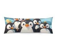 ERSTSNCK Cute Penguins Body Pillow Pillowcase 20"x54" Lumbar Throw Pillow Covers with Hidden Zipper Breathable & Cozy Full Long Bodypillow Case Cover for Sleeping Bedroom Couch Sofa Decor