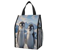 ERSTSNCK Cute Penguins Insulated Lunch Bag Leakproof Insulated Cooler Bags Reusable Cooler Tote Foldable Lunchbox for Adult Women Men for Work Travel Picnic