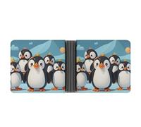 ERSTSNCK Cute Penguins Wallet for Men Bifold Rfid Blocking Slim Money Clip Front Pocket Wallet Card Holder