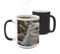 ERSTSNCK Cute Pomeranian Dog Color Changing Mug Heat Changing Coffee Mug Funny Magic Cup Heat Sensitive Travel Mugs Novelty Coffee Cups Personalized Customized Gift for Men Women 11 Oz