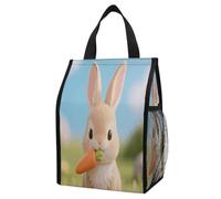 ERSTSNCK Cute Rabbit 1 Insulated Lunch Bag Leakproof Insulated Cooler Bags Reusable Cooler Tote Foldable Lunchbox for Adult Women Men for Work Travel Picnic