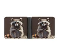 ERSTSNCK Cute Raccoon Wallet for Men Bifold Rfid Blocking Slim Money Clip Front Pocket Wallet Card Holder