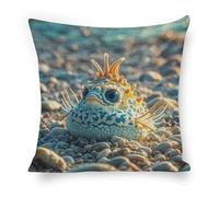 ERSTSNCK Cute Sea Animal Pillow Covers 18"x18" Linen Throw Pillow Covers - Double Sided Decorative Square Cushion Cases for Sofa, Bed, Chair (No Insert Included)