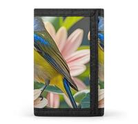 ERSTSNCK Cute Sea Animal Trifold Wallet Front Pocket Coin Purse - Slim Credit Card Holder for Men & Women, Flowers and birds, One Size, Classic