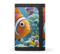 ERSTSNCK Cute Sea Animal Trifold Wallet Front Pocket Coin Purse - Slim Credit Card Holder for Men & Women, Cartoon Clown Fish, One Size, Classic