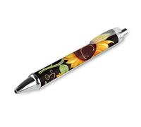 ERSTSNCK Cute Sunflower Black Ballpoint Pens Fine Point (0.5mm) Black Ink Pen Retractable Ball Point Pens with Comfortable Full Grip for Journaling, And Office Writing Ideal 1 PCS