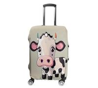 ERSTSNCK Cute White Cow Luggage Suitcase Covers Elastic Washable Cute Luggage Protector Travel Suitcase Protective Cover For Adult (Fit 19-32 Inch Luggages) X-Large, white, L, Cute White Cow