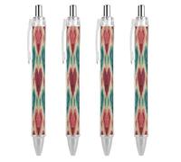 ERSTSNCK Cyan Heart Shape Black Ballpoint Pens Fine Point (0.5mm) Black Ink Pen Retractable Ball Point Pens with Comfortable Full Grip for Journaling, And Office Writing Ideal 4 PCS