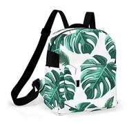 ERSTSNCK Cyan Palm Leaves Small Backpack for Women Mini Backpack Purse Travel Fashion Roomy Shoulder Handbag