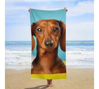 ERSTSNCK Dachshund Dog Beach Towel Oversized 31" X 63" Absorbent Towels Quick Dry Pool Towel Lightweight Bath Towels Sandproof Beach Blanket for Gym Swimming Sports Travel Gifts