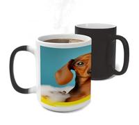 ERSTSNCK Dachshund Dog Color Changing Mug Heat Changing Coffee Mug Funny Magic Cup Heat Sensitive Travel Mugs Novelty Coffee Cups Personalized Customized Gift for Men Women 11 Oz