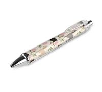 ERSTSNCK Dachshund Floral Black Ballpoint Pens Fine Point (0.5mm) Black Ink Pen Retractable Ball Point Pens with Comfortable Full Grip for Journaling, And Office Writing Ideal 1 PCS