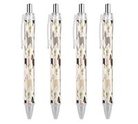 ERSTSNCK Dachshund Floral Black Ballpoint Pens Fine Point (0.5mm) Black Ink Pen Retractable Ball Point Pens with Comfortable Full Grip for Journaling, And Office Writing Ideal 4 PCS