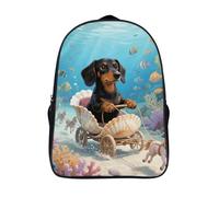 ERSTSNCK Dachshund in Shell Laptop Backpack for Travel Work, 16In Cute Bookbag, Computer Backpack, Casual Daypack