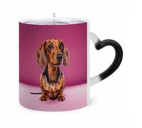 ERSTSNCK Dachshund Weiner Dog Color Changing Mug Heat Changing Coffee Mugs Funny Magic Cup Heat Sensitive Travel Mug Novelty Coffee Cups Personalized Customized Gift Idea for Men & Women 11 Oz