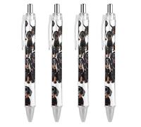 ERSTSNCK Dachshund Weiner Pet Dog Black Ballpoint Pens Fine Point (0.5mm) Black Ink Pen Retractable Ball Point Pens with Comfortable Full Grip for Journaling, And Office Writing Ideal 4 PCS