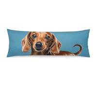 ERSTSNCK Dachshund Weiner Pet Dog Body Pillow Pillowcase 20"x54" Lumbar Throw Pillow Covers with Hidden Zipper Breathable & Cozy Full Long Bodypillow Case Cover for Sleeping Bedroom Couch Sofa Decor