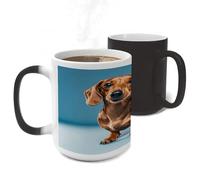 ERSTSNCK Dachshund Weiner Pet Dog Color Changing Mug Heat Changing Coffee Mug Funny Magic Cup Heat Sensitive Travel Mugs Novelty Coffee Cups Personalized Customized Gift for Men Women 11 Oz