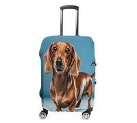 ERSTSNCK Dachshund Weiner Pet Dog Luggage Suitcase Covers Elastic Washable Cute Luggage Protector Travel Suitcase Protective Cover For Adult (Fit 19-32 Inch Luggages), white, XL, Dachshund Weiner Pet