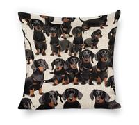 ERSTSNCK Dachshund Weiner Pet Dog Pillow Covers 18"x18" Linen Throw Pillow Covers - Double Sided Decorative Square Cushion Cases for Sofa, Bed, Chair (No Insert Included)