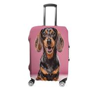 ERSTSNCK Dachshund Weiner Pet Dogs Luggage Suitcase Covers Elastic Washable Cute Luggage Protector Travel Suitcase Protective Cover For Adult (Fit 19-32 Inch Luggages) X-Large, white, S, Dachshund