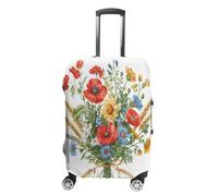 ERSTSNCK Daisy Bouquet Retro Luggage Suitcase Covers Elastic Washable Cute Luggage Protector Travel Suitcase Protective Cover For Adult (Fit 19-32 Inch Luggages) X-Large, white, M, Daisy Bouquet Retro