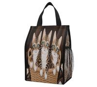 ERSTSNCK Daisy Cats Insulated Lunch Bag Leakproof Insulated Cooler Bags Reusable Cooler Tote Foldable Lunchbox for Adult Women Men for Work Travel Picnic