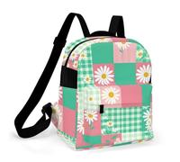 ERSTSNCK Daisy Grid Small Backpack for Women Mini Backpack Purse Travel Fashion Roomy Shoulder Handbag