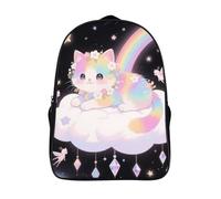 ERSTSNCK Dancer on Star Stage Laptop Backpack for Travel Work, 16In Cute Bookbag, Computer Backpack, Casual Daypack, Cat on the Cloud, 40x28x16cm