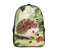 ERSTSNCK Dancer on Star Stage Laptop Backpack for Travel Work, 16In Cute Bookbag, Computer Backpack, Casual Daypack, Berry - Collecting Hedgehog, 40x28x16cm